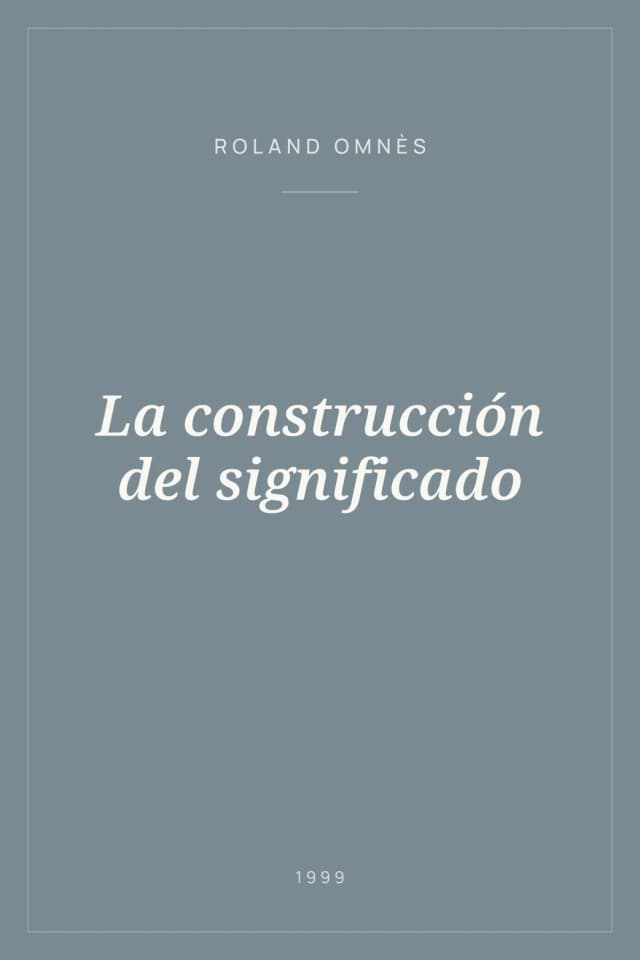 Portada de La construcción del significado