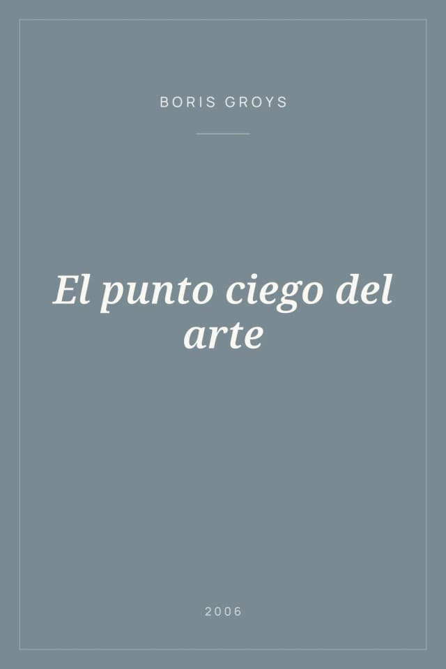 Portada de El punto ciego del arte