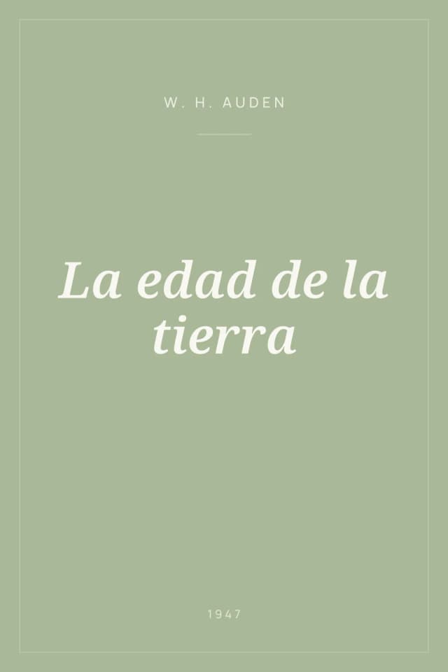 Portada de La edad de la tierra