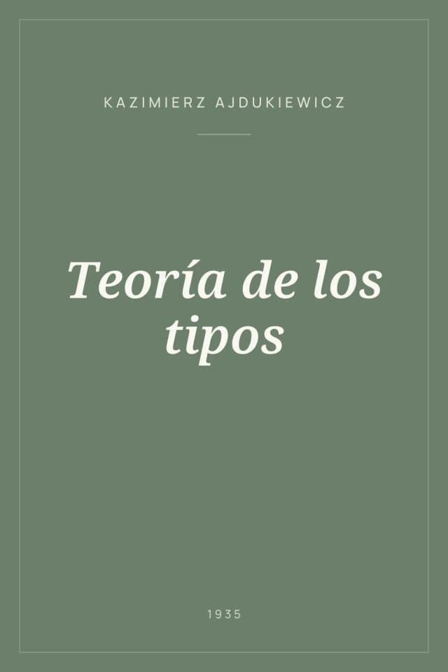 Portada de Teoría de los tipos