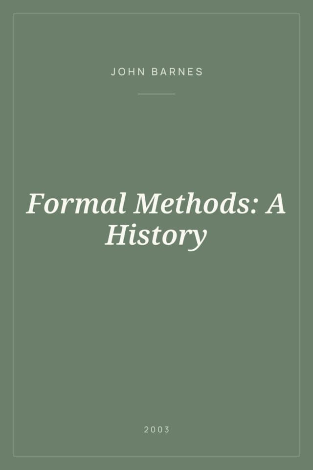 Portada de Formal Methods: A History