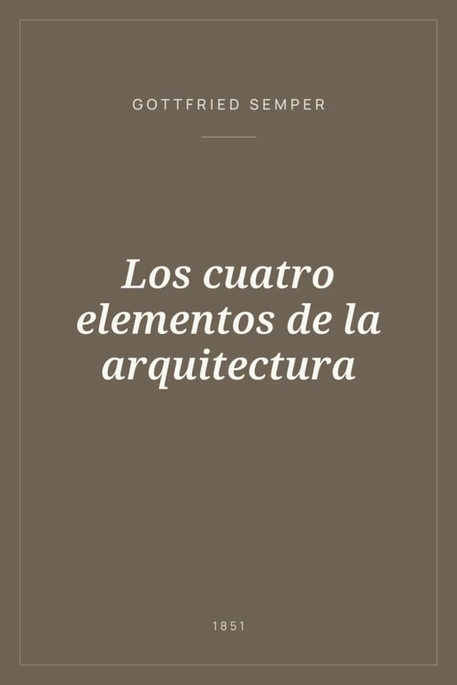 Portada de Los cuatro elementos de la arquitectura
