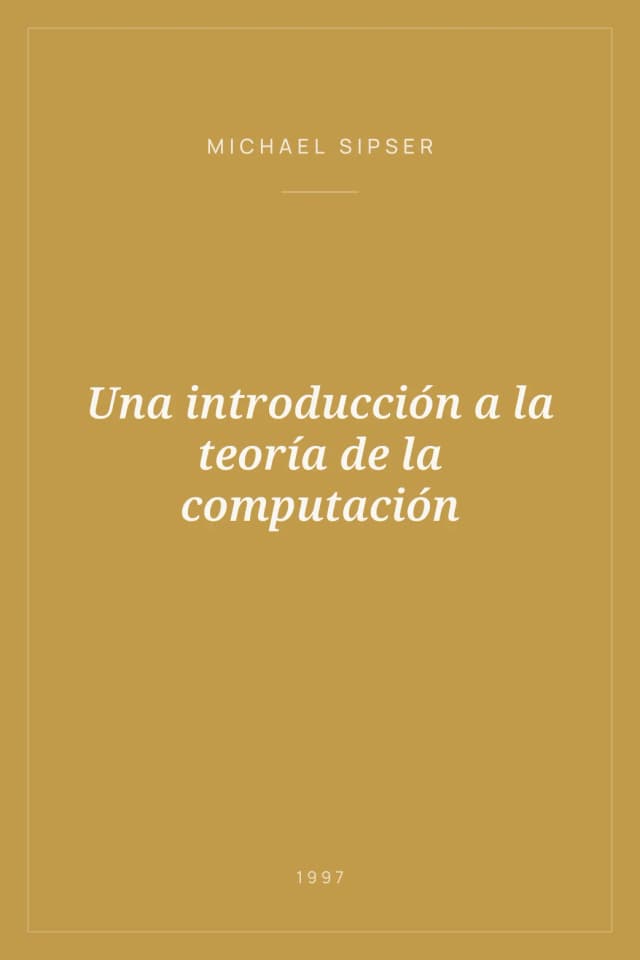 Portada de Una introducción a la teoría de la computación