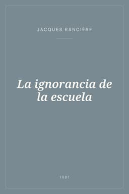 Portada de La ignorancia de la escuela