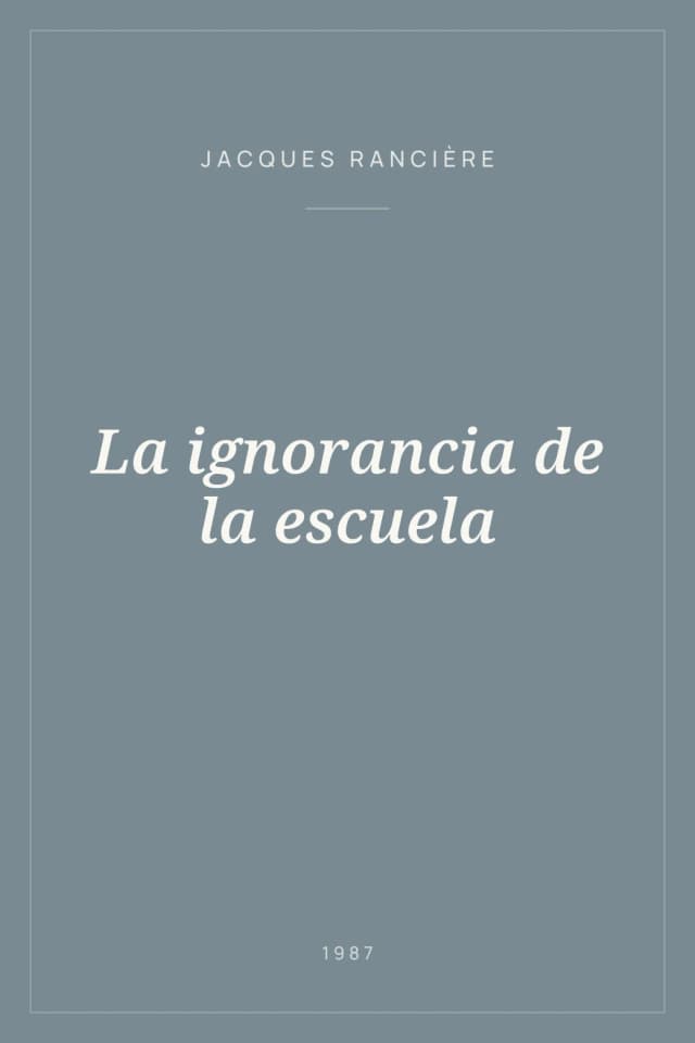 Portada de La ignorancia de la escuela