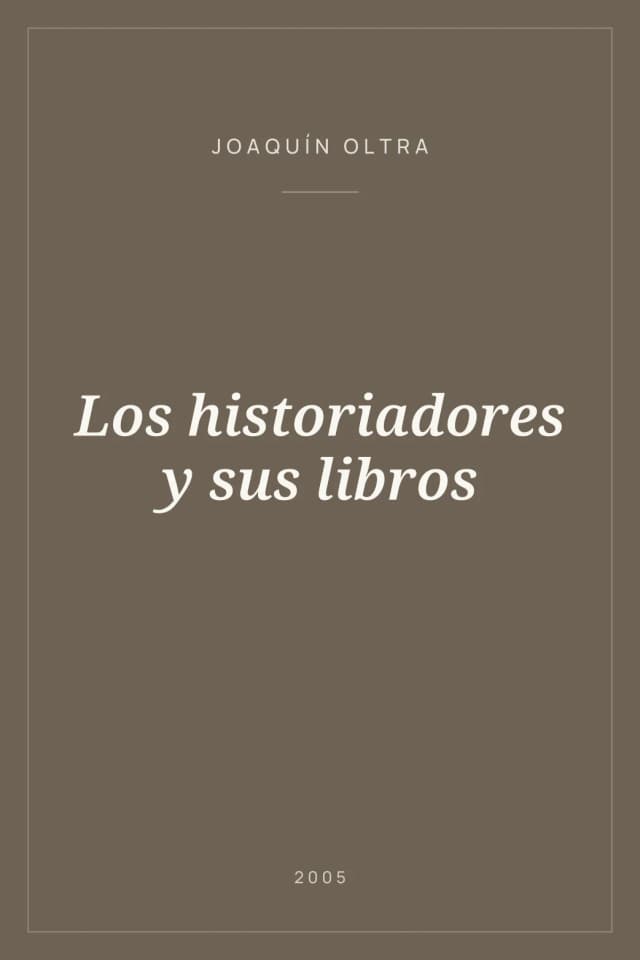 Portada de Los historiadores y sus libros