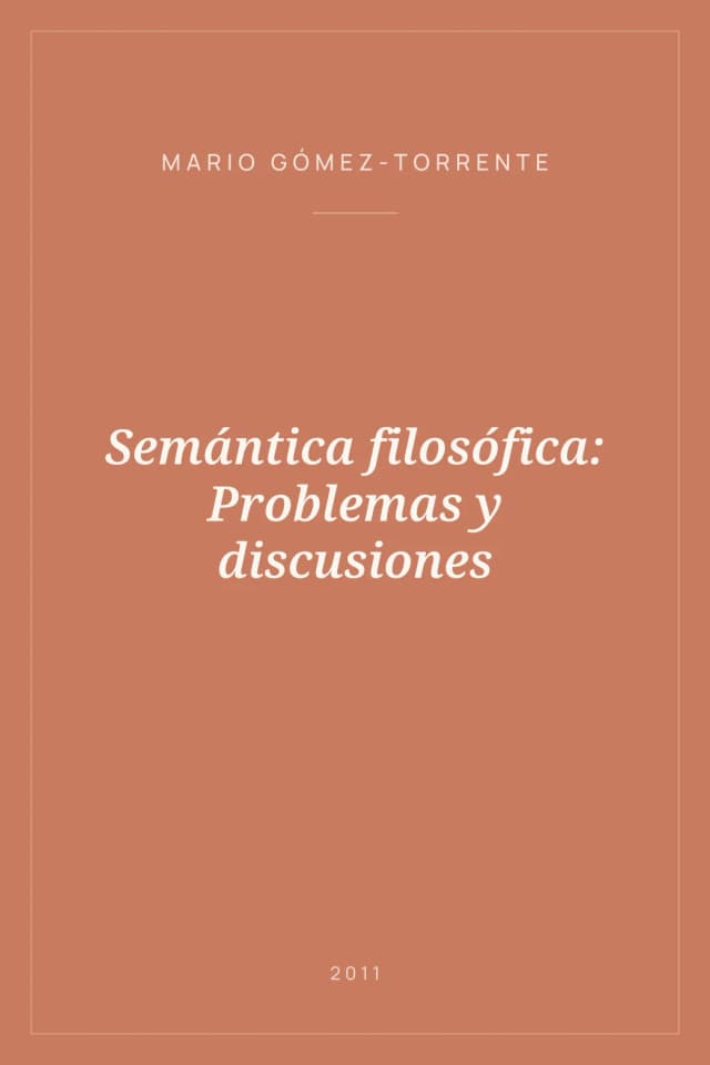 Portada de Semántica filosófica: Problemas y discusiones
