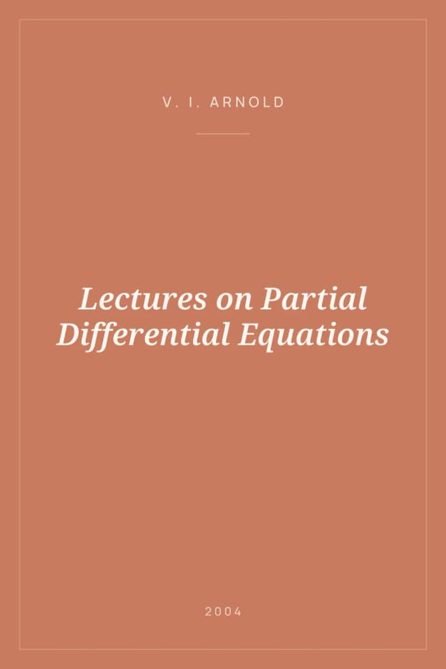 Portada de Lectures on Partial Differential Equations