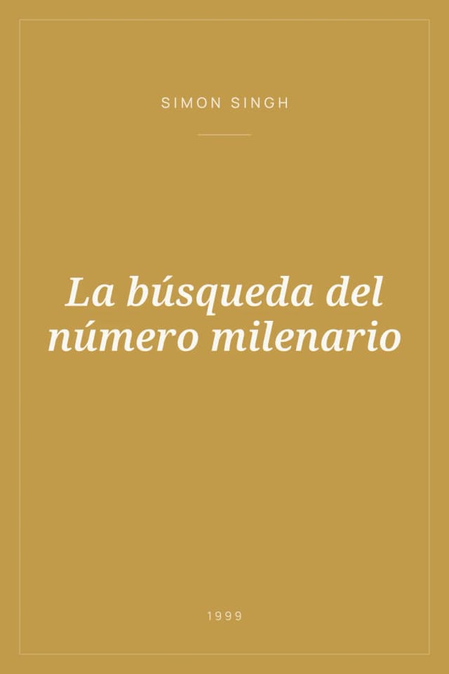 Portada de La búsqueda del número milenario