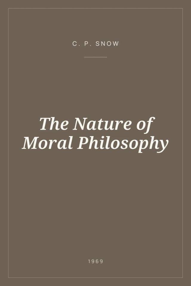 Portada de The Nature of Moral Philosophy