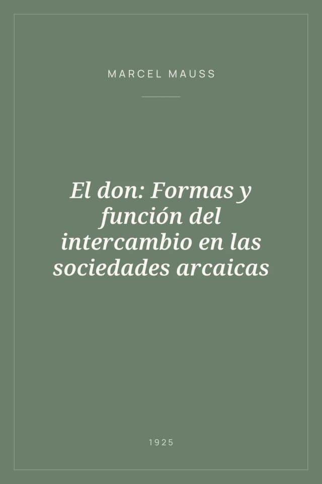 Portada de El don: Formas y función del intercambio en las sociedades arcaicas