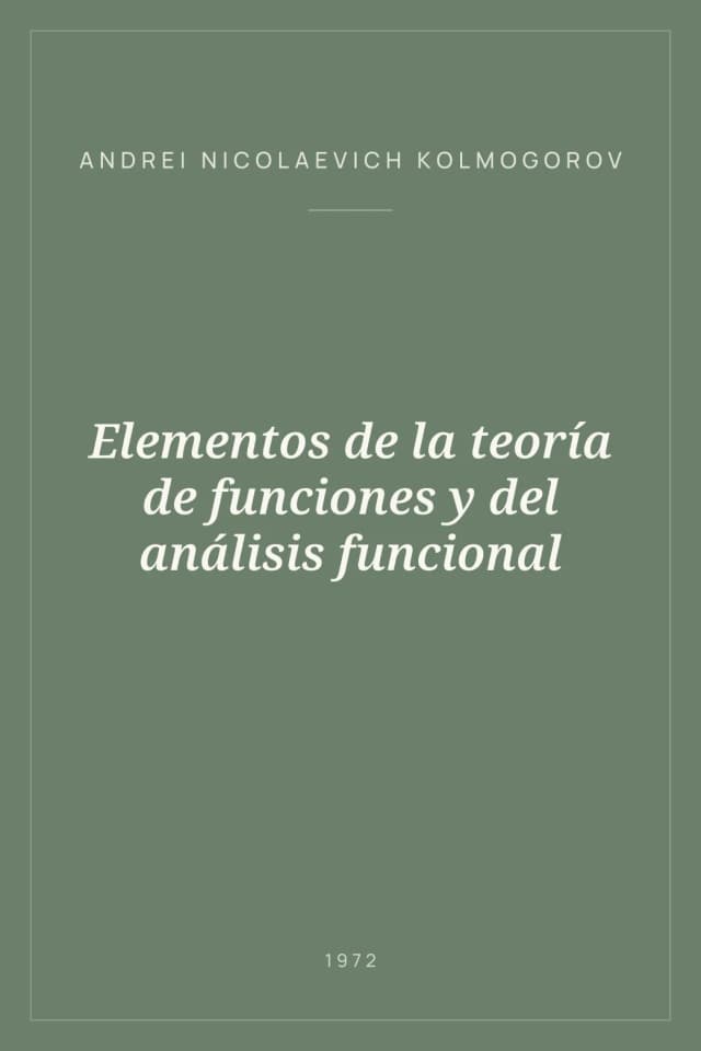 Portada de Elementos de la teoría de funciones y del análisis funcional