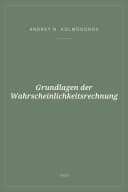 Portada de Grundlagen der Wahrscheinlichkeitsrechnung