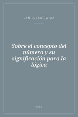 Portada de Sobre el concepto del número y su significación para la lógica