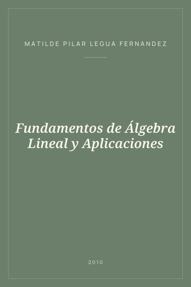 Portada de Fundamentos de Álgebra Lineal y Aplicaciones