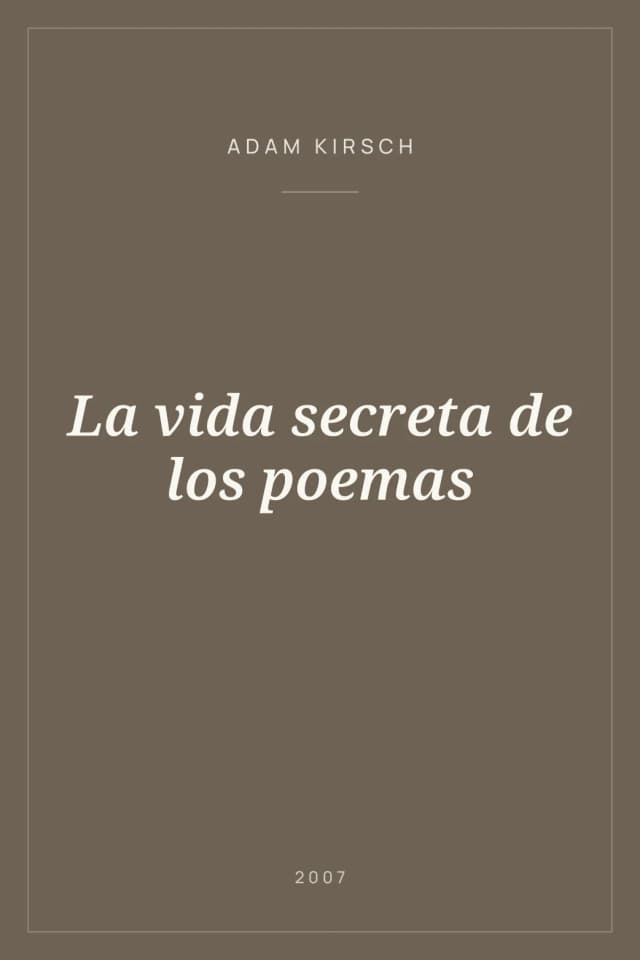 Portada de La vida secreta de los poemas