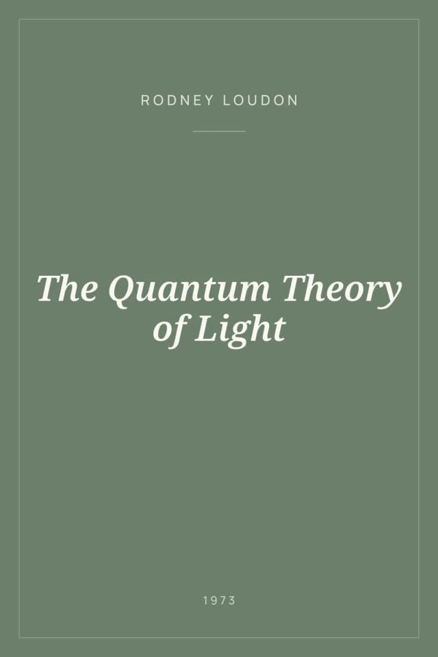 Portada de The Quantum Theory of Light