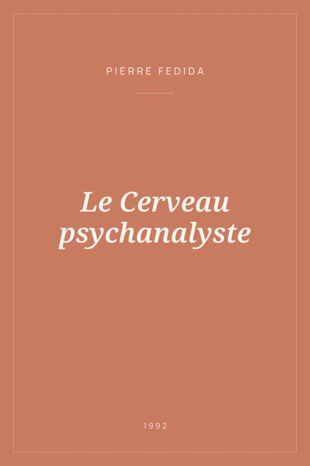 Portada de Le Cerveau psychanalyste
