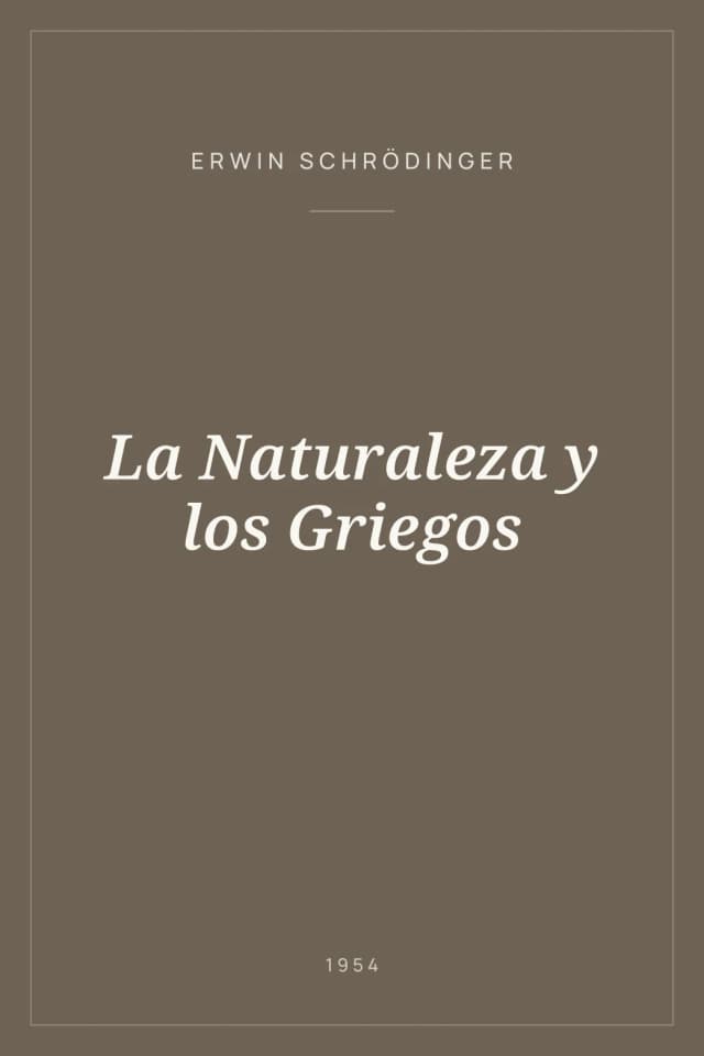 Portada de La Naturaleza y los Griegos