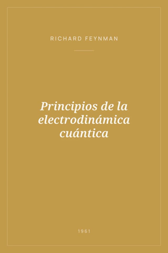 Portada de Principios de la electrodinámica cuántica