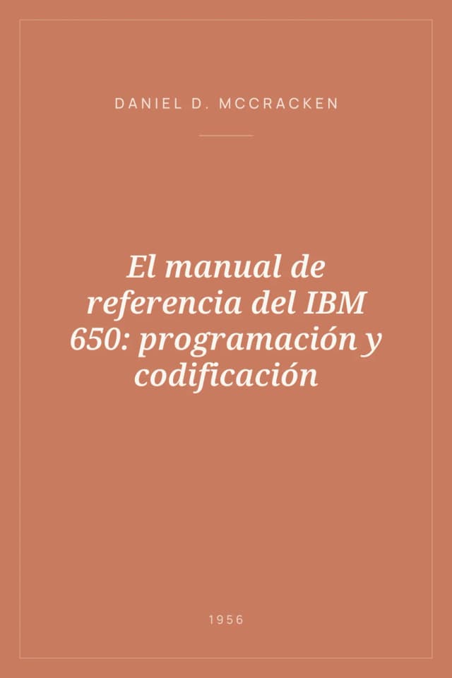 Portada de El manual de referencia del IBM 650: programación y codificación