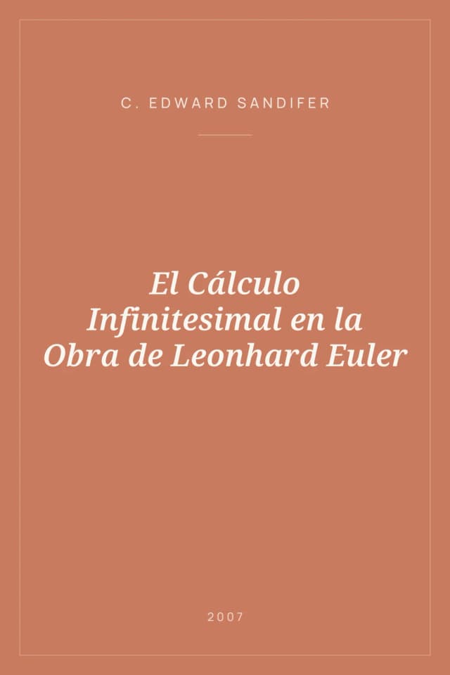 Portada de El Cálculo Infinitesimal en la Obra de Leonhard Euler