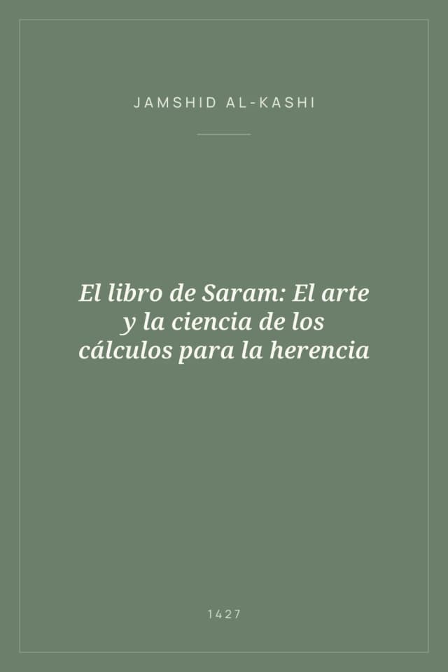 Portada de El libro de Saram: El arte y la ciencia de los cálculos para la herencia