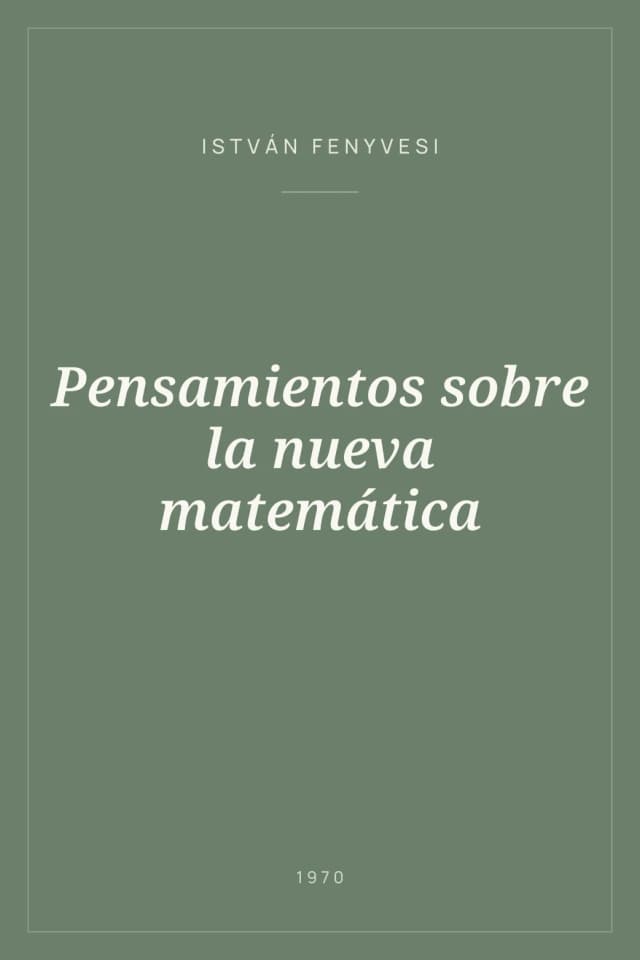 Portada de Pensamientos sobre la nueva matemática