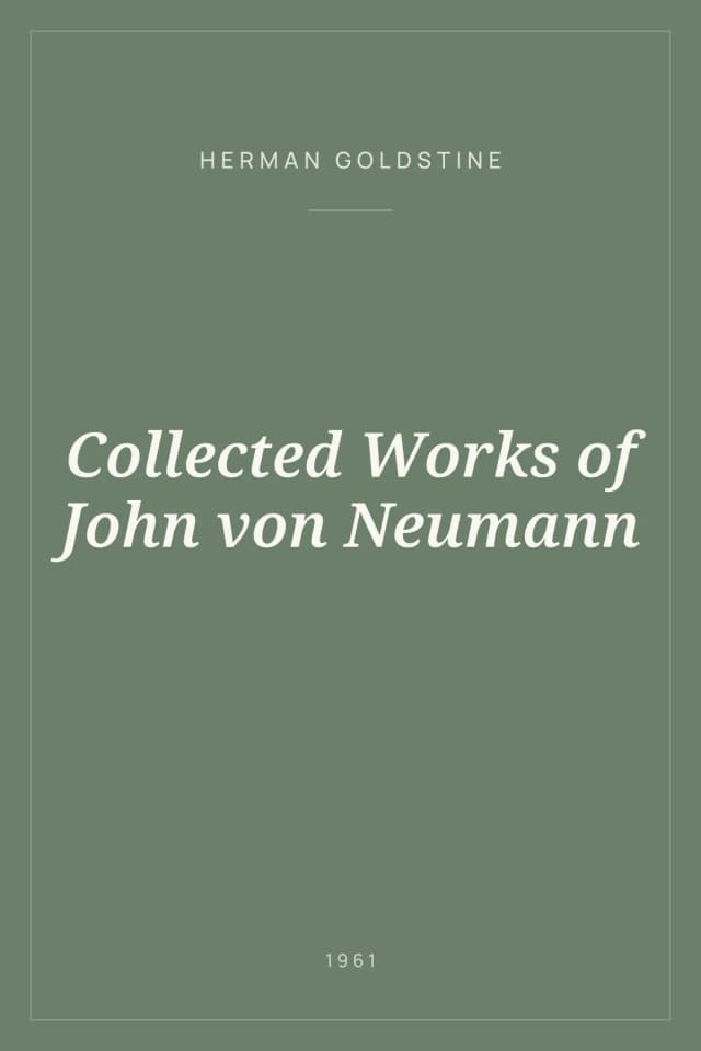 Portada de Collected Works of John von Neumann