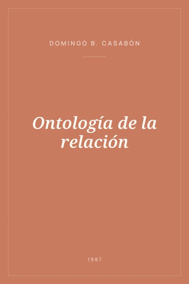 Portada de Ontología de la relación