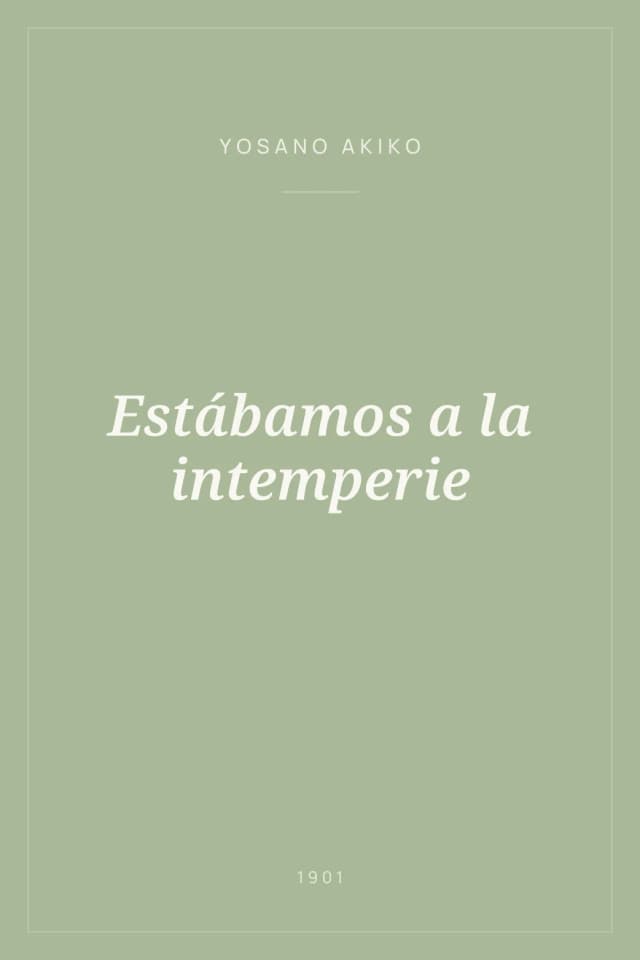 Portada de Estábamos a la intemperie