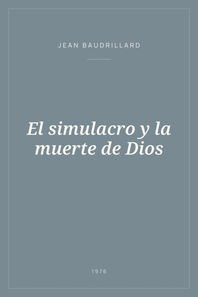 Portada de El simulacro y la muerte de Dios