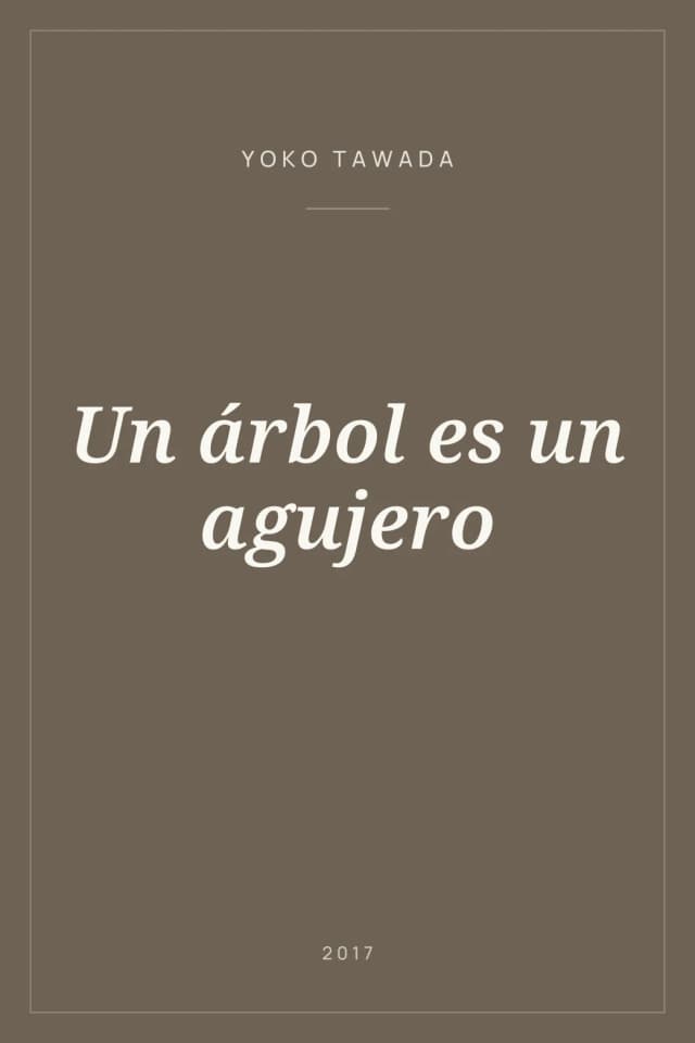 Portada de Un árbol es un agujero