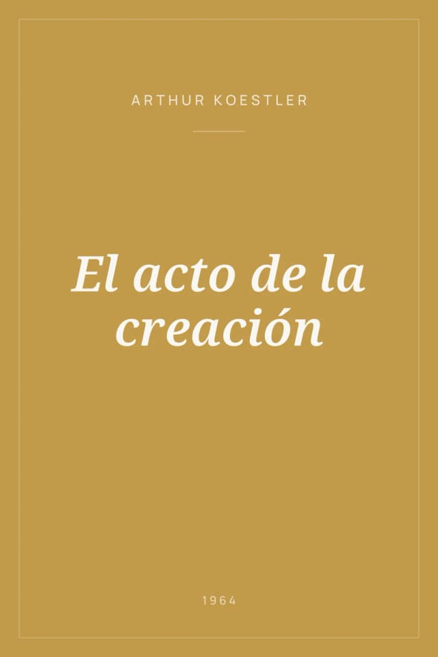 Portada de El acto de la creación
