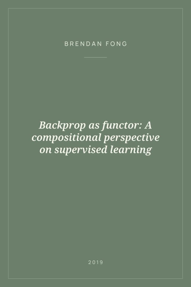 Portada de Backprop as functor: A compositional perspective on supervised learning