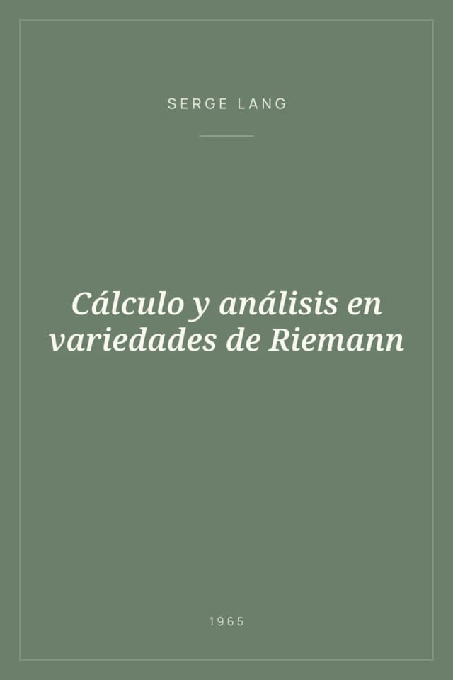 Portada de Cálculo y análisis en variedades de Riemann