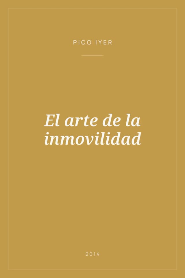Portada de El arte de la inmovilidad