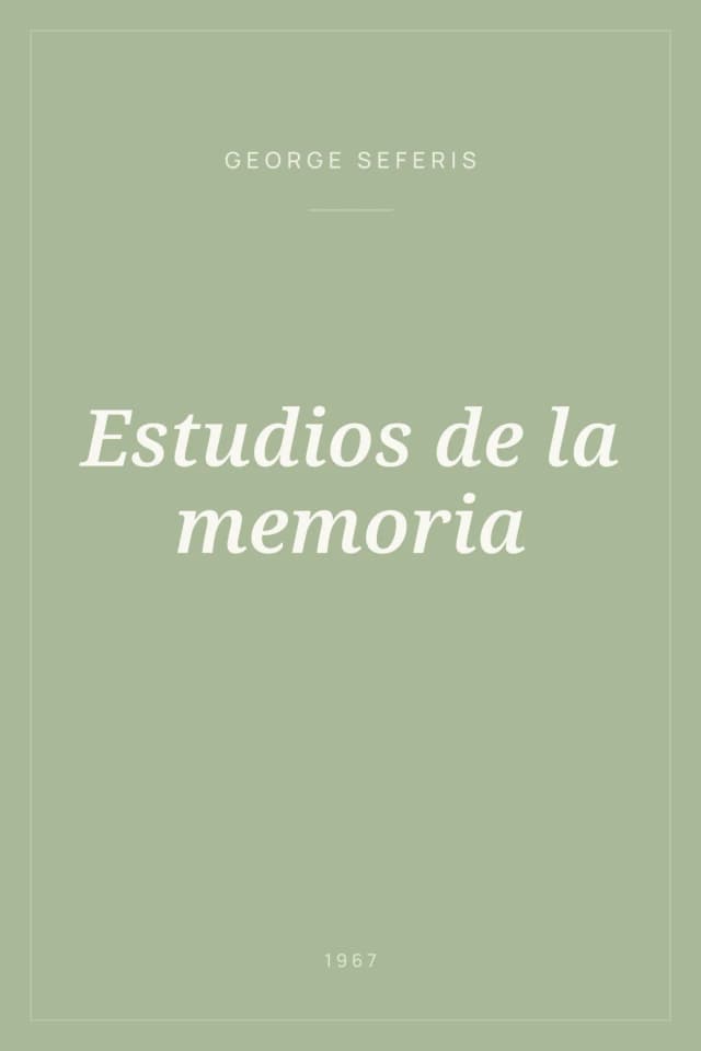 Portada de Estudios de la memoria