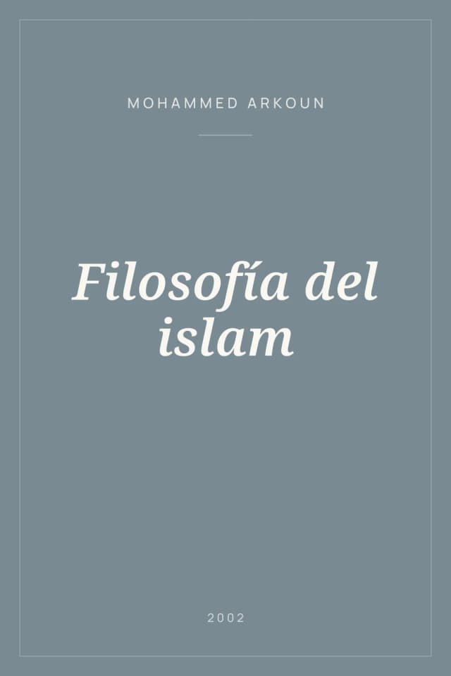 Portada de Filosofía del islam