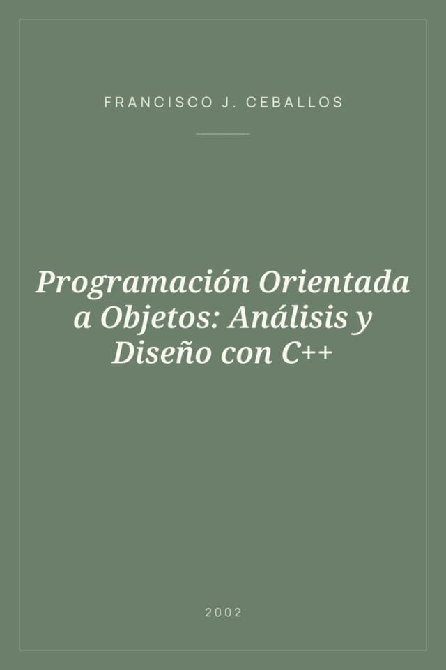 Portada de Programación Orientada a Objetos: Análisis y Diseño con C++