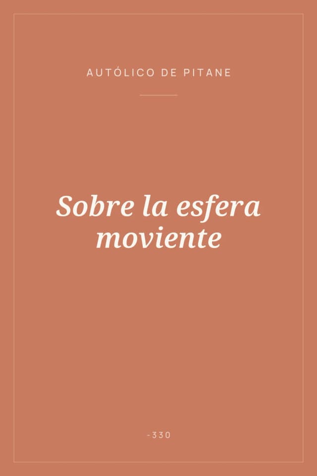 Portada de Sobre la esfera moviente