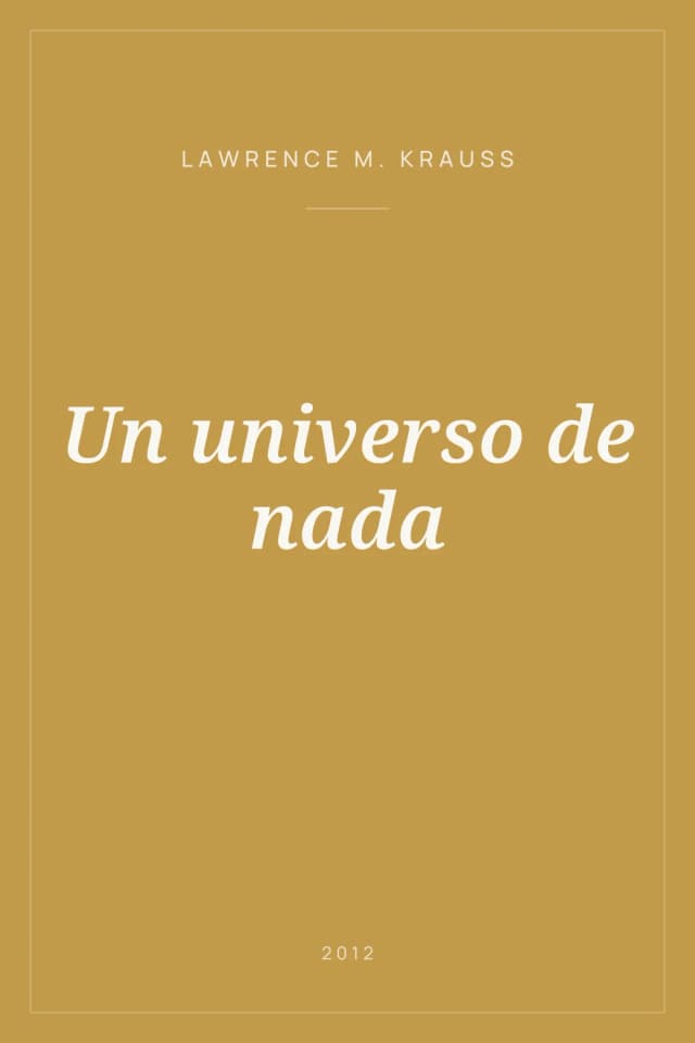 Portada de Un universo de nada