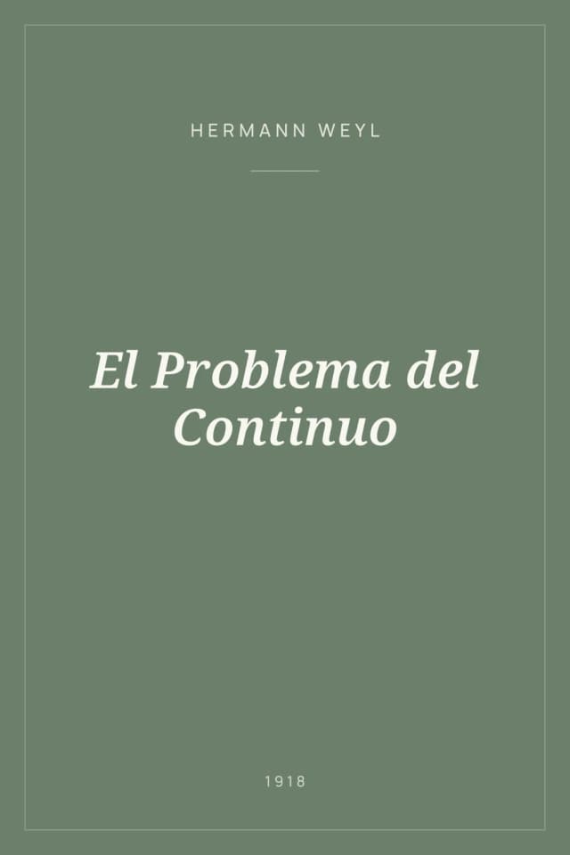 Portada de El Problema del Continuo