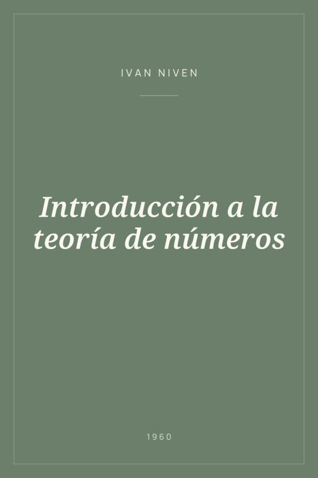 Portada de Introducción a la teoría de números