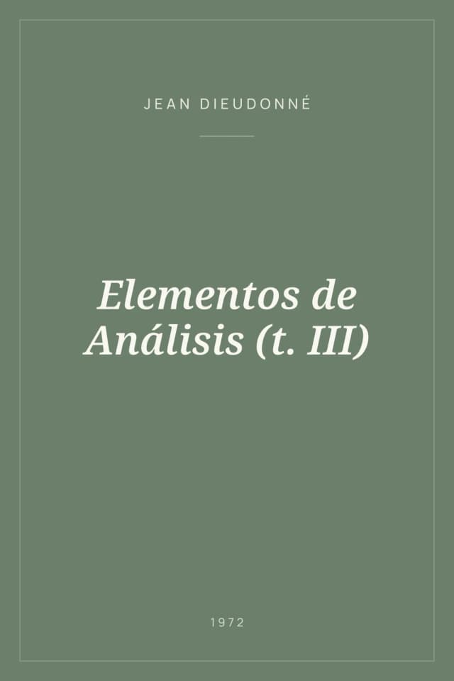 Portada de Elementos de Análisis (t. III)