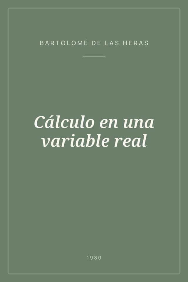 Portada de Cálculo en una variable real