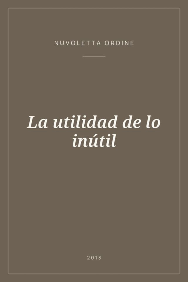 Portada de La utilidad de lo inútil