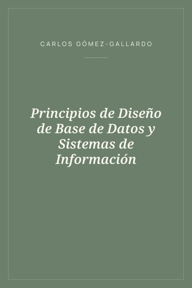 Portada de Principios de Diseño de Base de Datos y Sistemas de Información