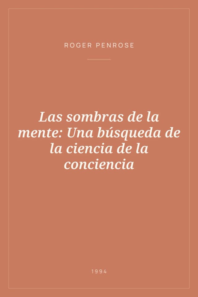 Portada de Las sombras de la mente: Una búsqueda de la ciencia de la conciencia