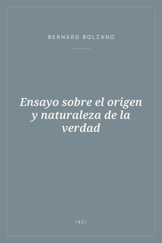 Portada de Ensayo sobre el origen y naturaleza de la verdad